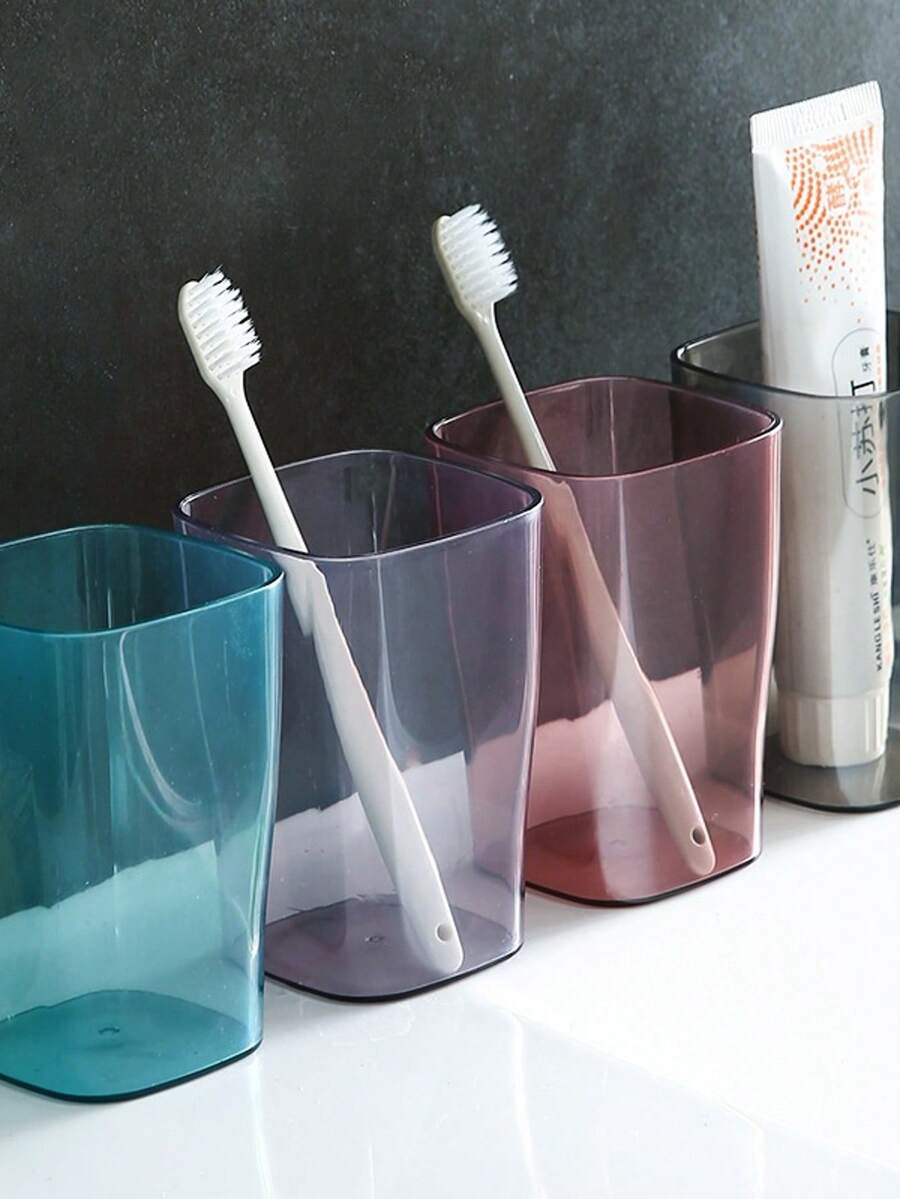 Verres réutilisables, organisateur de brosse à dents, gobelet de rince-bouche transparent, gobelet de salle de bain, gobelet de brosse à dents en plastique portable, gobelet de rince-bouche simple pour la maison