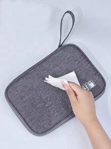 1pc Multifunctional Travel Storage Bag, Pencil Case, Stationery Pouch, Card Holder, Digital Organizer, Jewelry Bag, Utility Pouch, Document Folder, Pen Case, Watch Storage Bag, Suitable For Charging Cables, Power Banks, Earphones And Other Digital Devices Storage, Multi-Purpose Cable Organizer, Digital Accessories Protective Case, Travel Essentials,Back To School,School Supplies,Pencil Pouch,School Bag