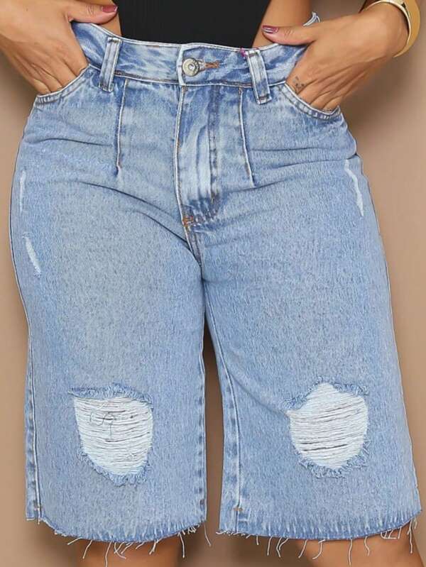BERMUDA JORTS FEMININO RASGADO