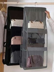 1 件 6/8 格节省空间的包袋收纳袋，多层悬挂式手提包钱包收纳袋，适用于衣柜，包袋收纳架，可折叠设计，不使用时方便存放，便于携带。适用于您的卧室、客厅、走廊、壁橱、衣柜或架子等。 - 彩色 - 查看 9