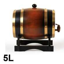 1pc 3L/5L Wooden Wine Barrel With Stand, Spigot And Stopper, Suitable For Aging Whiskey, Wine, Rum, Scotch, Customizable Whiskey Barrel, Mini Wooden Whiskey Barrel - Multicolor - View 18