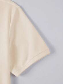 Polo de manga corta lisa para hombre, minimalista y de moda, adecuado para el verano - Albaricoque - Ver 6