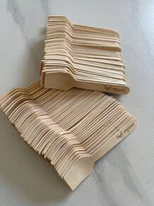 100 piezas de cucharas de madera/bambú personalizadas con texto/logotipo para helado/postre, empaquetadas individualmente, artículos esenciales para bodas - Marrón - Ver 5