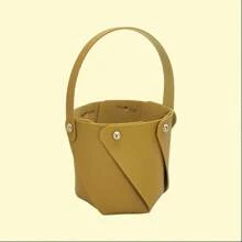 2pcs/6pcs PU Leather Wedding Accessory Handbag, Reusable Wedding Candy Gift Bag, Detachable & Combinable, Multiple Colors Available