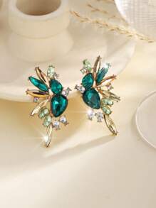 1 Pair Bohemian Oversized Rhinestone Luxury Exquisite Versatile Earrings - Multicolor - View 2
