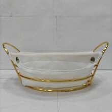 1pcs 手把鏤空水果收納籃 桌面收納家居麵包置物籃