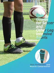 2 Pairs Soccer Shin Guards/Shin Pads For Adults & Teens - Honeycomb Padding Compression Sleeves For Baseball, Boxing, Kickboxing & Mountain Biking - Lightweight Breathable Sports Protection Gear