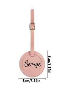 Customizable Leather Baggage Tag, Soft PU Leather Travel Luggage Tag, Round Flight Boarding Ticket Style - Multicolor - View 11