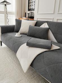 1pc All Season Luxury Sofa Cushion Cover, Modern Minimalist Fashion Dust-Proof Anti-Slip Sofa Seat Pad, Deep Gray Dirt-Resistant Machine/Hand Washable, Fit For Corner Sofa, Bedroom, Office, Living Room, L-Shaped And 1/2/3/4 Seater Sofa, Thick Plush Soft Non-Fading Pet-Friendly Protective Cover - Dark Grey - View 7