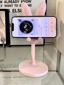 1pc Rabbit Ear Phone Stand - Cute Desktop Streaming Holder, Adjustable Angle, Stable Support, Hands-Free, Relieve Neck Fatigue, Suitable For Smartphone/Tablet/Switch, Dorm/Bedroom/Office Use - Thoughtful Gift For Girlfriend, Background Stand, Holiday Essential, Women's Gift, Halloween Decor, Christmas Present, Back To School Supplies - Rabbit Stand - View 4