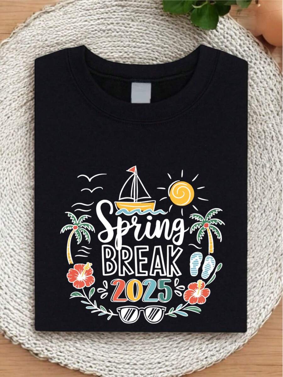 Spring Break 2025 Shirt, Beach Trip 2025 T-Shirt, Beach Vibes Tee, Family Matching Shirt, Vacation Gift, Gift For Friends, Spring Break 2025 Tee. SH-49