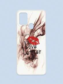 Lipmark & Smoke Pattern White Cellphone Case, "Love Letter" Romantic & Personalized Slogan Phone Case, Compatible With Iphone & Galaxy, IPhone 11/13/14/15/15 ProMax/16/16 Pro/16 Plus/16 ProMax, Galaxy Phones - Multicolor - View 53