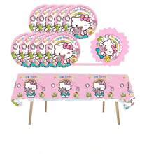 Sanrio Sanrio 41 Pcs Hello Kitty Party Decoration Hello Kitty Pink Kitty Including 1pc Tablecover 20 Pcs 7 Inches Plates And 20 Pcs 6.5 Inches Napkins Theme Birthday Party Decoration Favor Sets