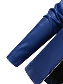 男士休闲复古机车皮夹克，春秋季，羊毛