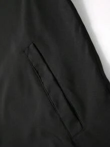 Winter Outdoor Sports Casual Solid Color Zip-Up Hooded Thick Jacket, Suitable As Gift For Boyfriend, Friend, Husband, Father's Day - Black - View 8