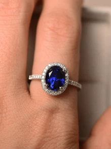 1 件女士时尚结婚/订婚戒指，日常佩戴 - 寶藍色 - 查看 4