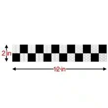 DOT-C2 Conspicuity Checker Reflective Tape - 1 Foot Per Stripe For Enhanced Safety Warning On Trailers - Black / White - View 2
