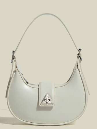 时尚新月包，PU 皮革单肩腋下包，适合通勤、日常和休闲穿着