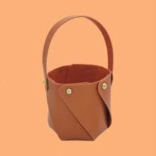 2pcs/6pcs PU Leather Wedding Accessory Handbag, Reusable Wedding Candy Gift Bag, Detachable & Combinable, Multiple Colors Available