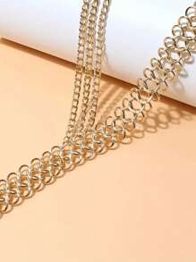 1条多层链条流苏珍珠腰链，适合夏季、秋季、万圣节等场合。