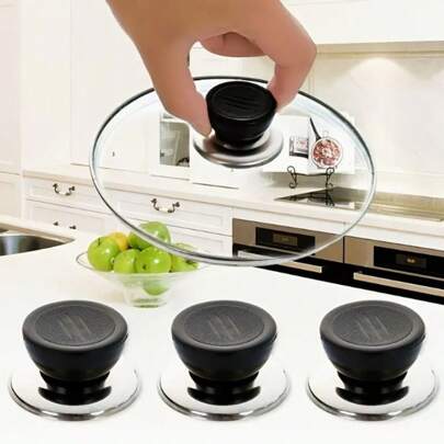 1 件通用塑料玻璃锅把手，不锈钢锅盖把手盖，厨房配件，实用又实惠的厨具