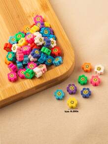 50/100pcs Fashion Fruit & Flower Polymer Clay Beads For Bracelet And Necklace - Multicolor - View 3