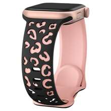 Leopard Engraved Bands Compatible With Apple Watch Band 40mm 41mm 38mm 42mm 44mm 45mm 46mm 49mm, Cheetah Pattern Soft Silicone Strap Compatible With IWatch Series 10 9 8 7 6 5 4 3 2 1 SE Ultra