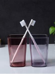 Verres réutilisables, organisateur de brosse à dents, gobelet de rince-bouche transparent, gobelet de salle de bain, gobelet de brosse à dents en plastique portable, gobelet de rince-bouche simple pour la maison