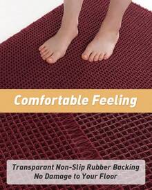 AMOAMI Upgraded Waffle Bath Mat, Super Absorbent Non Slip Bath Mats For Bathroom Floor, Machine Washable Bathroom Rugs With Tassels, Rubber Backed Bathroom Mats, Ultra Soft, 17" X 24", Brown