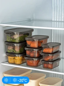 3个装多用途加厚透明密封食品储物盒，长方形冰箱冷冻室收纳盒，微波炉塑料容器（大/中/小）