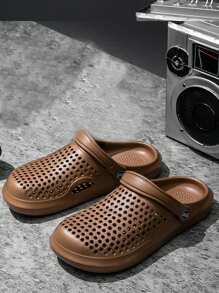 1 Pair Men's Breathable Comfortable Slip-On Sandals, Outdoor Wear & Home Casual Slides