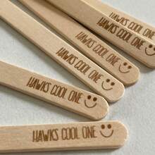 50/100/200pcs Custom Popsicle Stick Ice Cream Sticks Customized Birthday Party Decoration Logo Promotions Birthday Baby Name Cool One Laser Engraved - Multicolor - View 2