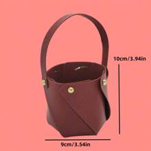 2pcs/6pcs PU Leather Wedding Accessory Handbag, Reusable Wedding Candy Gift Bag, Detachable & Combinable, Multiple Colors Available
