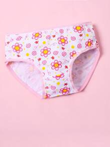 10pcs/Pack Young Girl Panties With Cute Ditsy Floral, Heart Design, Comfortable Briefs & Shorts For Toddlers & Children