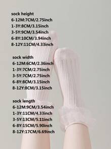 1 Pair Girls Lace Hollow Out Breathable Ruffle Socks, Suitable For Infant Girls And Baby Dress Up