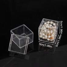 1pc Highly Transparent PS Plastic Square Storage Box, Jewelry Gift Packaging Box, Holiday Candy Packaging