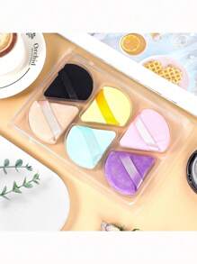 10pcs Triangle Makeup Powder Puff, Makeup Sponge, Fan Shaped Powder Puff, Fingertip Air Cushion Powder Puff
