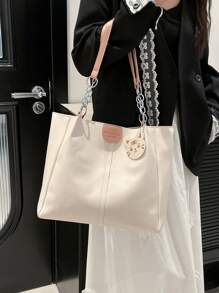 1pc Fashion High Capacity Commuter Versatile Tote Bag, Women's New Design Shoulder Bag 2025