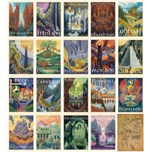 BAEMEFLE 1/3/20 Tranh in trên vải bố, chủ đề du lịch Tolkien, áp phích du lịch cổ điển vùng Trung Địa, trang trí phòng, tranh treo tường, trang trí phông nền sofa phòng khách, trang trí hành lang, trang trí nhà cửa, trang trí phòng ngủ, trang trí phòng tắm, trang trí phòng, trang trí văn phòng, trang trí trường học, quà tặng nghệ thuật - Nhiều màu - Xem 2