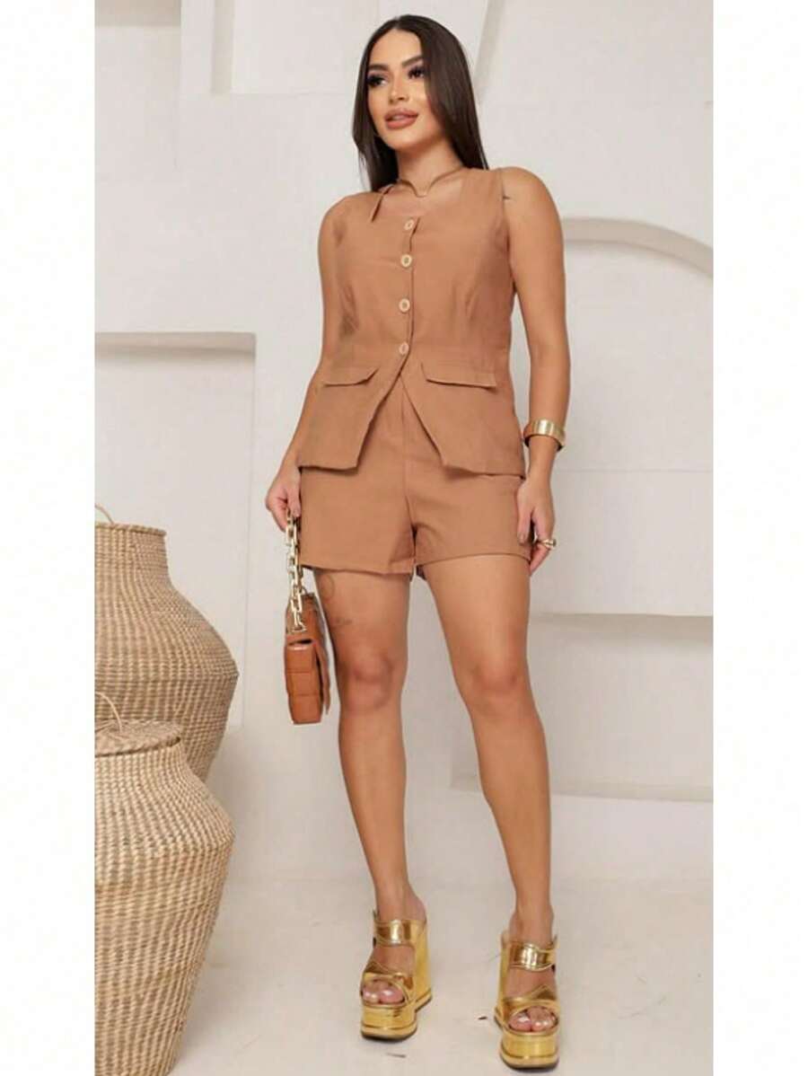 Tailoring Set Vest And Shorts Winter Fashion