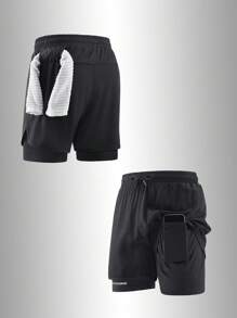 Zomerse snel drogende hardloopshorts met ingebouwd ondergoed, boyfriend-stijl heren 3/4 trainingsbroek voor fitness in de sportschool