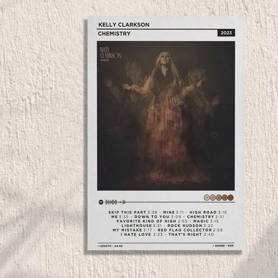 Framed Singer Poster Kelly Clarkson Chemistry Music Album Cover Posters (4) Picture Print Canvas Poster Wall Paint Art Posters Decor Modern Home Artworks Birthday Party Decor, Mother's Day New Year Easter Gift, Home Living Room Office Wall Decor, Perfect Gift And Wall Decoration - Framed - View 1