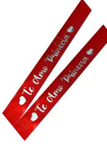 12 Vinyl Ribbon Love Phrases In Assorted Ribbon Friendship Party Decorations Bouquets For Ribbons Love And Friendship I Love You Happy Day - Red - View 3