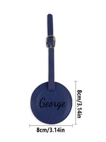 Customizable Leather Baggage Tag, Soft PU Leather Travel Luggage Tag, Round Flight Boarding Ticket Style - Multicolor - View 13