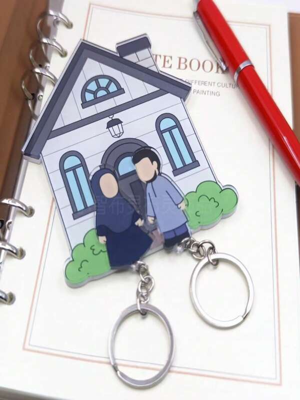 1pc Cartoon Acrylic Wall Decor, Flat Wall Sticker, Fridge Magnet, Key Chain Pendant, Home Decoration School