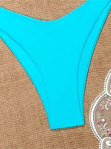 2026 Spring/Summer New Beach Vacation Bikini Sweet, Sexy, Slim, Versatile Swimming Two Piece Swimsuit Set - Blue - View 4