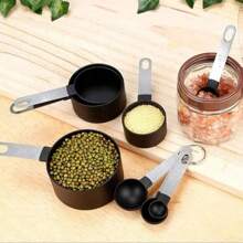 8 件套厨房量杯和量匙 - 黑色 - 查看 4