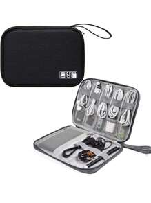 1pc Multifunctional Travel Storage Bag, Pencil Case, Stationery Pouch, Card Holder, Digital Organizer, Jewelry Bag, Utility Pouch, Document Folder, Pen Case, Watch Storage Bag, Suitable For Charging Cables, Power Banks, Earphones And Other Digital Devices Storage, Multi-Purpose Cable Organizer, Digital Accessories Protective Case, Travel Essentials,Back To School,School Supplies,Pencil Pouch,School Bag