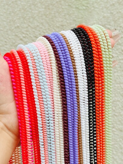 Cable trenzado de 1,4 m de longitud - Funda de resorte anti-rotura para cables USB, auriculares, organizador de cables, cargador de teléfono duradero para viajes, automóvil, escritorio, artículos esenciales para dormitorio universitario