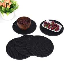 "Round Silicone Hot Pad With Honeycomb Design - Heat-Resistant Kitchen Trivet, Non-Slip Heat Protector For Countertops & Dining Tables" - Multicolor - View 2